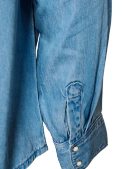 Jeanshemd aus Lyocell mit Druckknöpfen