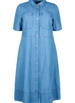 Jeanshemdkleid mit kurzen Ärmeln