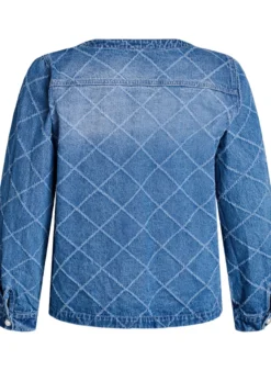 Jeanshemd mit Destroyed-Muster und Perlendetails