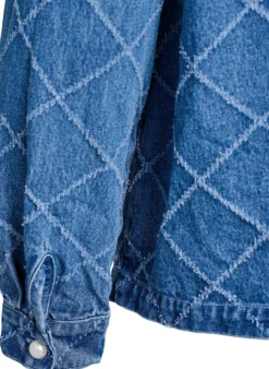 Jeanshemd mit Destroyed-Muster und Perlendetails