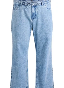 Jeans in gerader Passform mit Bindegürtel