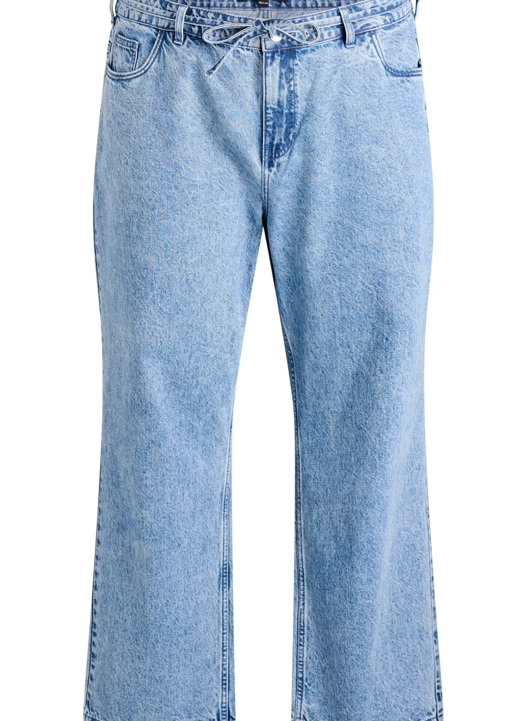 Jeans in gerader Passform mit Bindegürtel