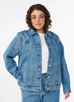 Jeansjacke mit abnehmbaren Ärmeln