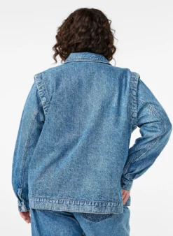Jeansjacke mit abnehmbaren Ärmeln
