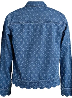 Jeansjacke mit Destroyed-Muster