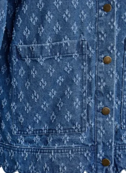 Jeansjacke mit Destroyed-Muster