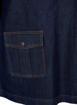 Jeanskleid mit großen Taschen und 3/4-Ärmeln