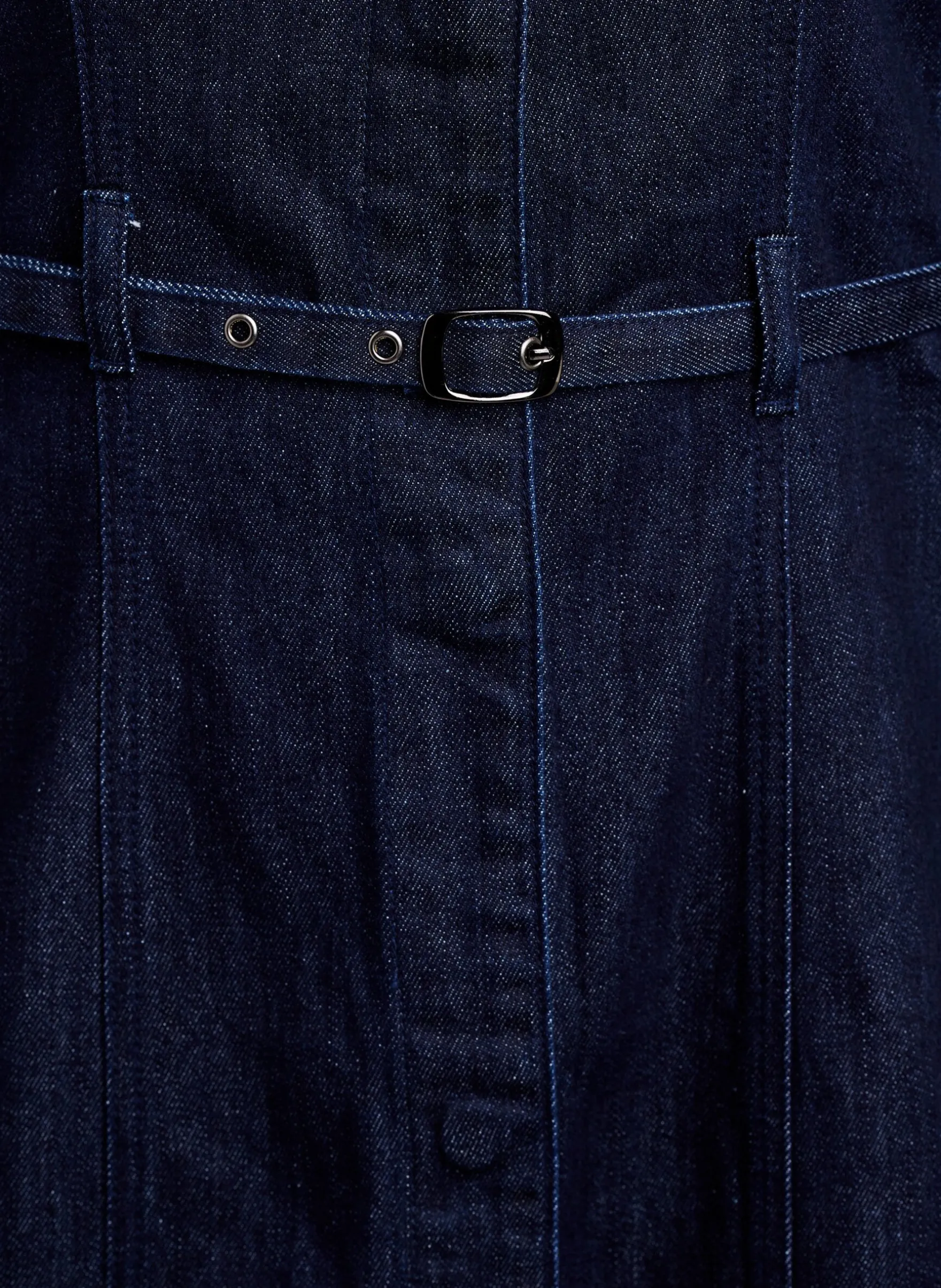 Jeanskleid mit Gürtel und 3/4-Ärmeln