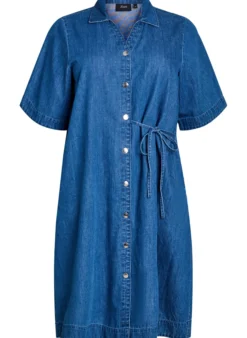 Jeanskleid mit Knöpfen und Bindedetail