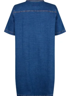 Jeanskleid mit Knöpfen und kurzen Ärmeln