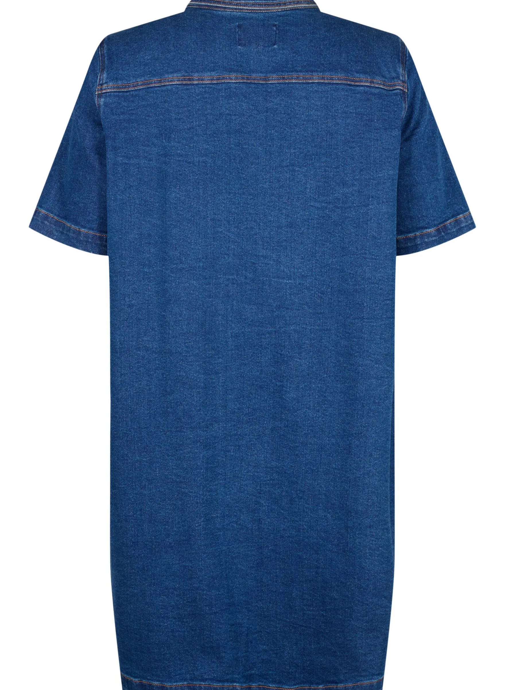 Jeanskleid mit Knöpfen und kurzen Ärmeln