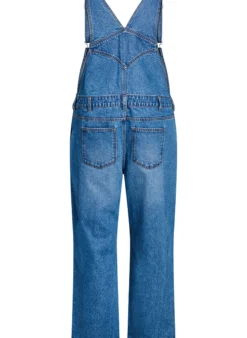 Jeans-Latzhose mit weitem Bein