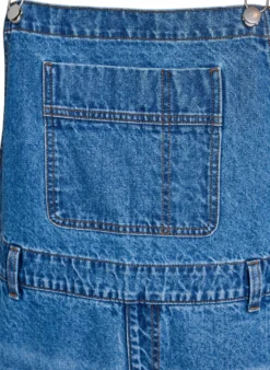 Jeans-Latzhose mit weitem Bein