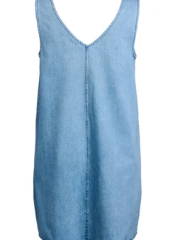 Jeans-Latzkleid mit V-Ausschnitt