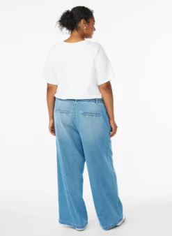 Jeans mit lockerer Passform, elastischem Bund und Tunnelzug