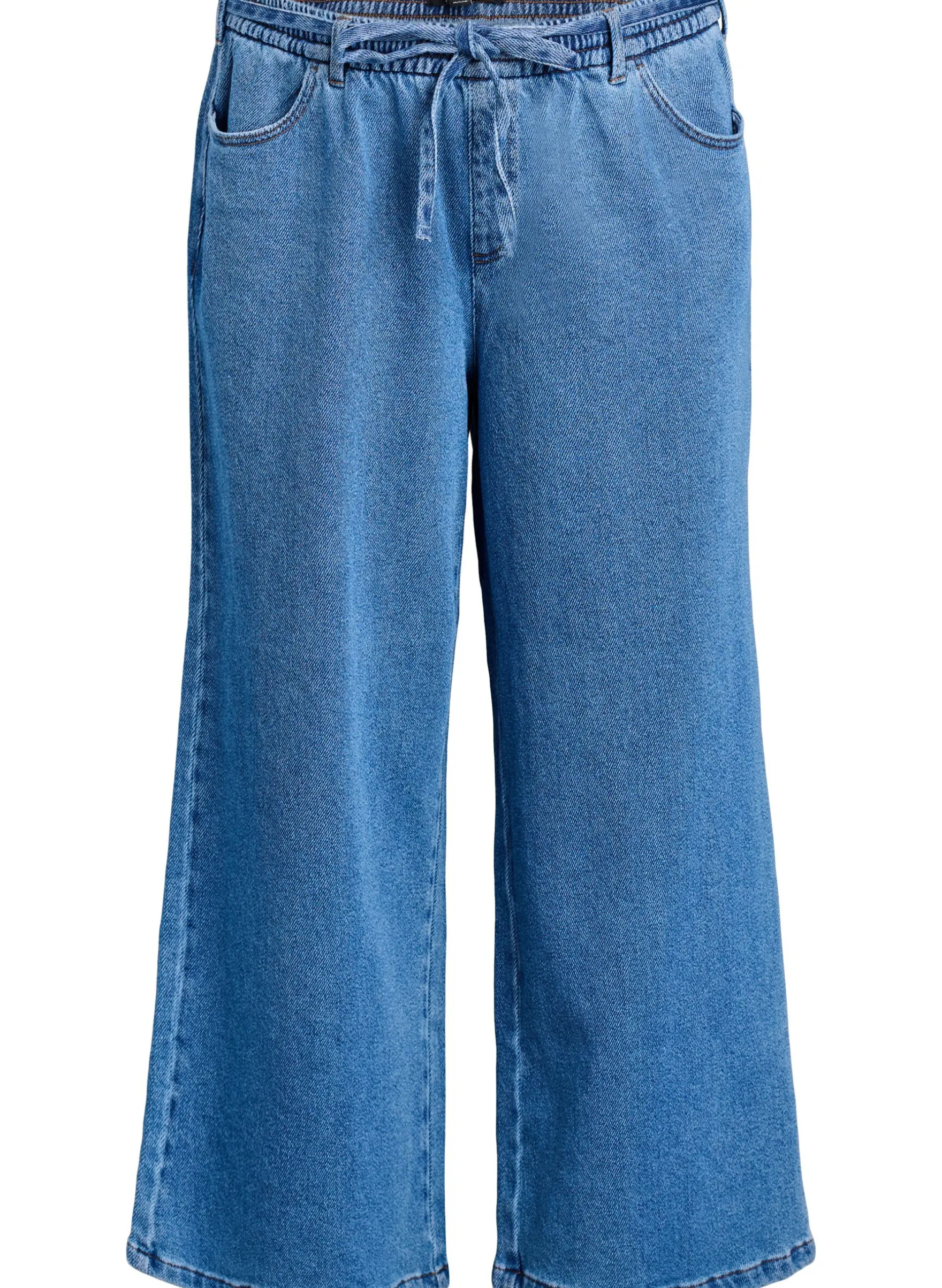 Jeans mit lockerer Passform, elastischem Bund und Tunnelzug