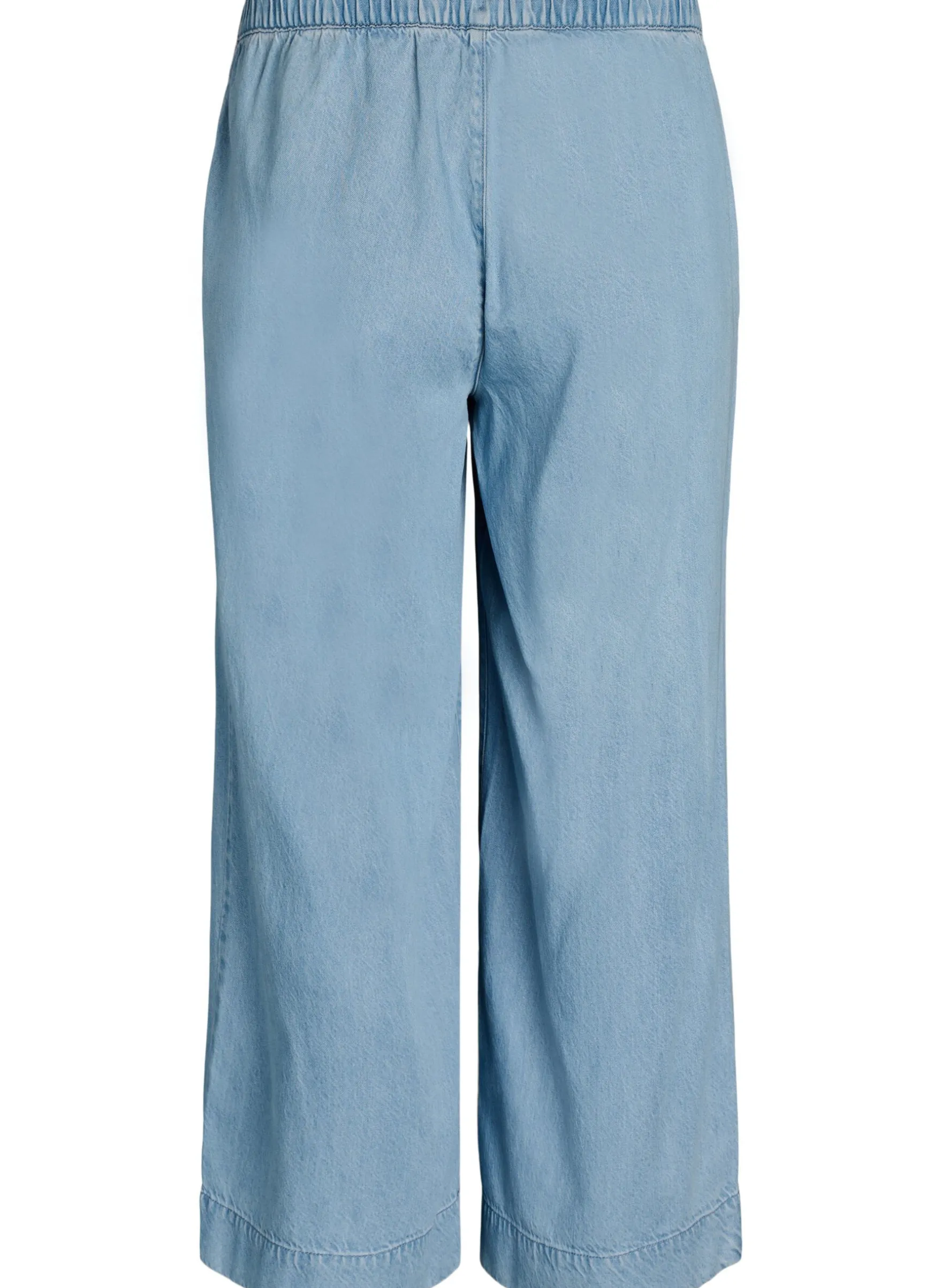 Joggers aus Denim mit weitem Bein und hoher Taille