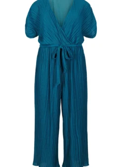 Jumpsuit mit Falten, Bindedetail und weiten Ärmeln