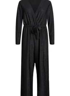 Jumpsuit mit Glitzer und Bindegürtel