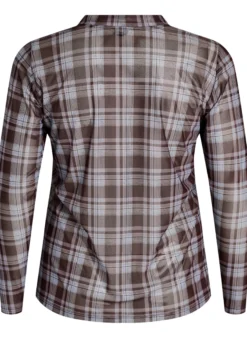 Karierte Bluse aus Mesh