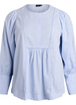 Karierte Bluse in A-Linie
