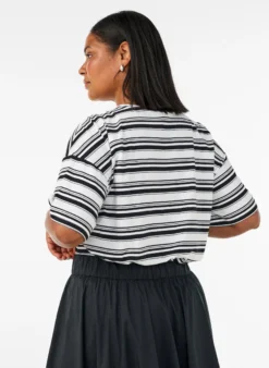 Kastiges T-Shirt mit Streifenmuster