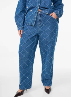 Kiana Jeans mit hoher Taille und abgenutzter Optik