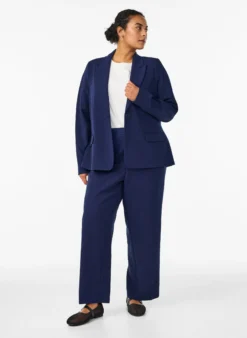 Klassischer Blazer mit Ein-Knopf-Verschluss und Taschen