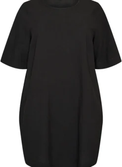 Kleid aus Baumwolle mit kurzen Ärmeln und Taschen
