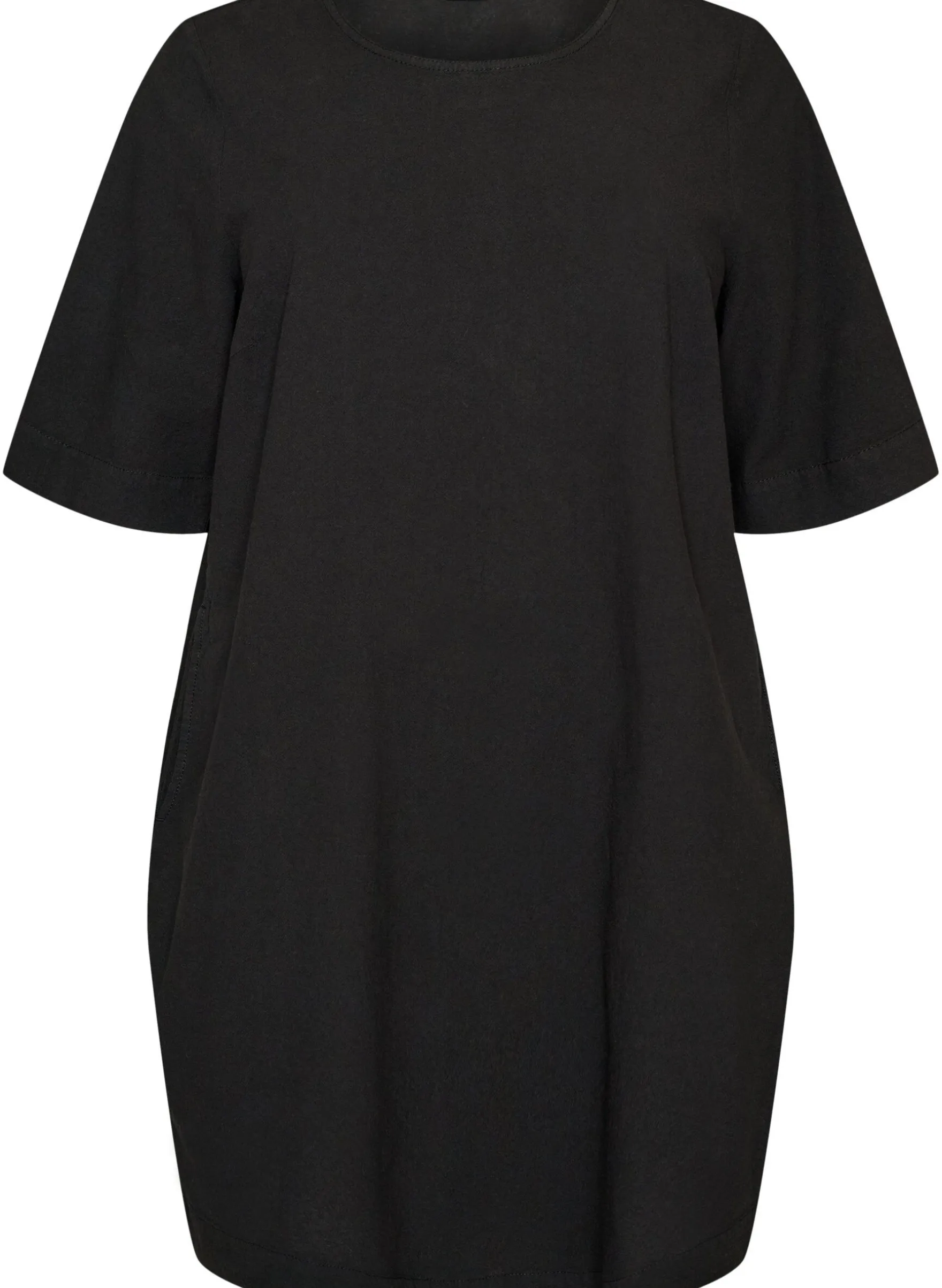 Kleid aus Baumwolle mit kurzen Ärmeln und Taschen
