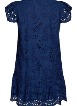 Kleid aus Broderie Anglaise mit Rüschenärmeln