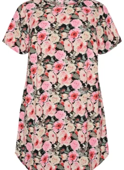 Kleid mit Aufdruck und kurzen Ärmeln
