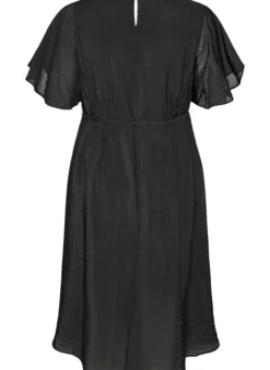 Knöchellanges Kleid mit Flügelärmeln und Bindegürtel