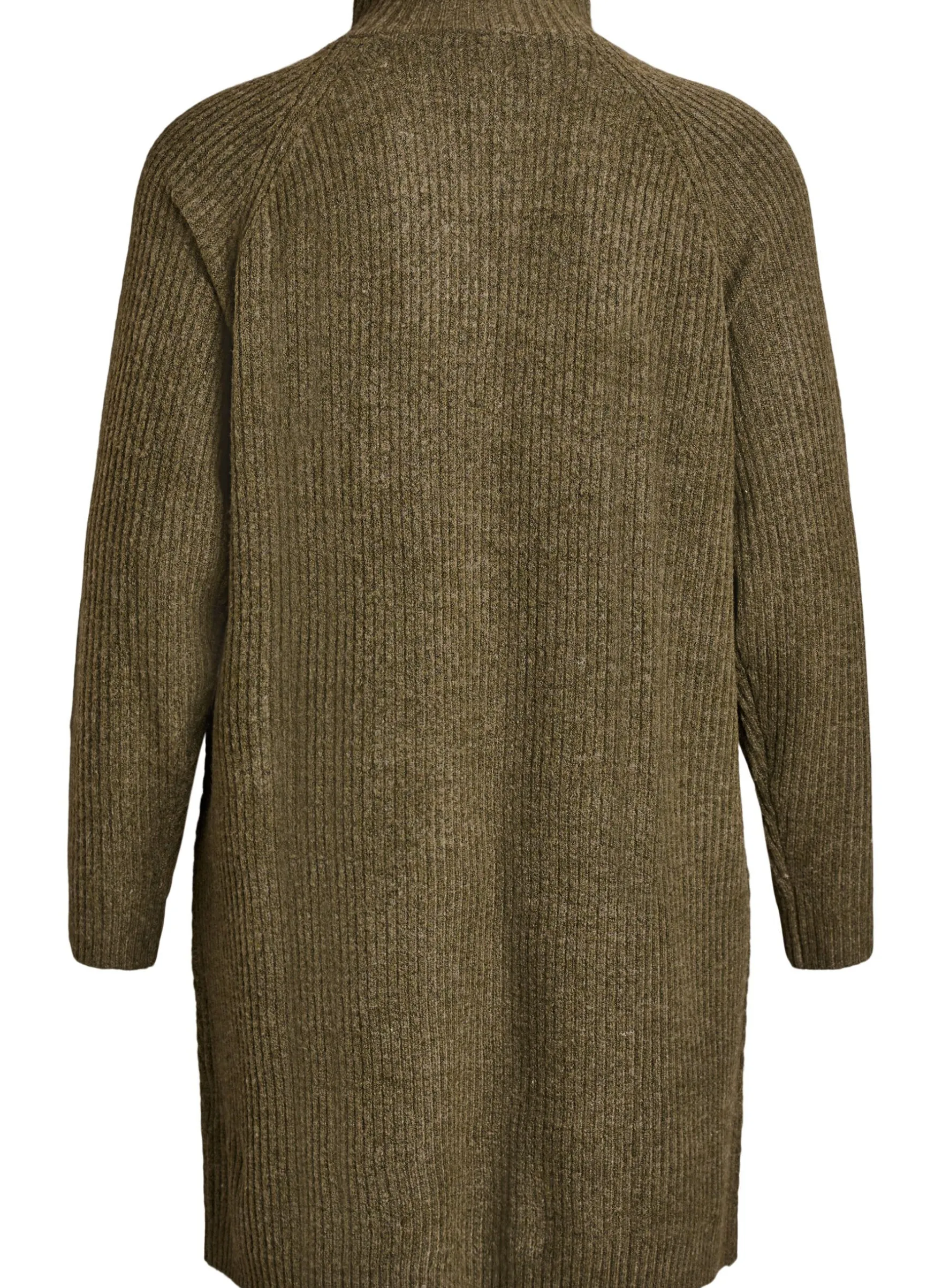 Knielanges Strickkleid mit hohem Kragen