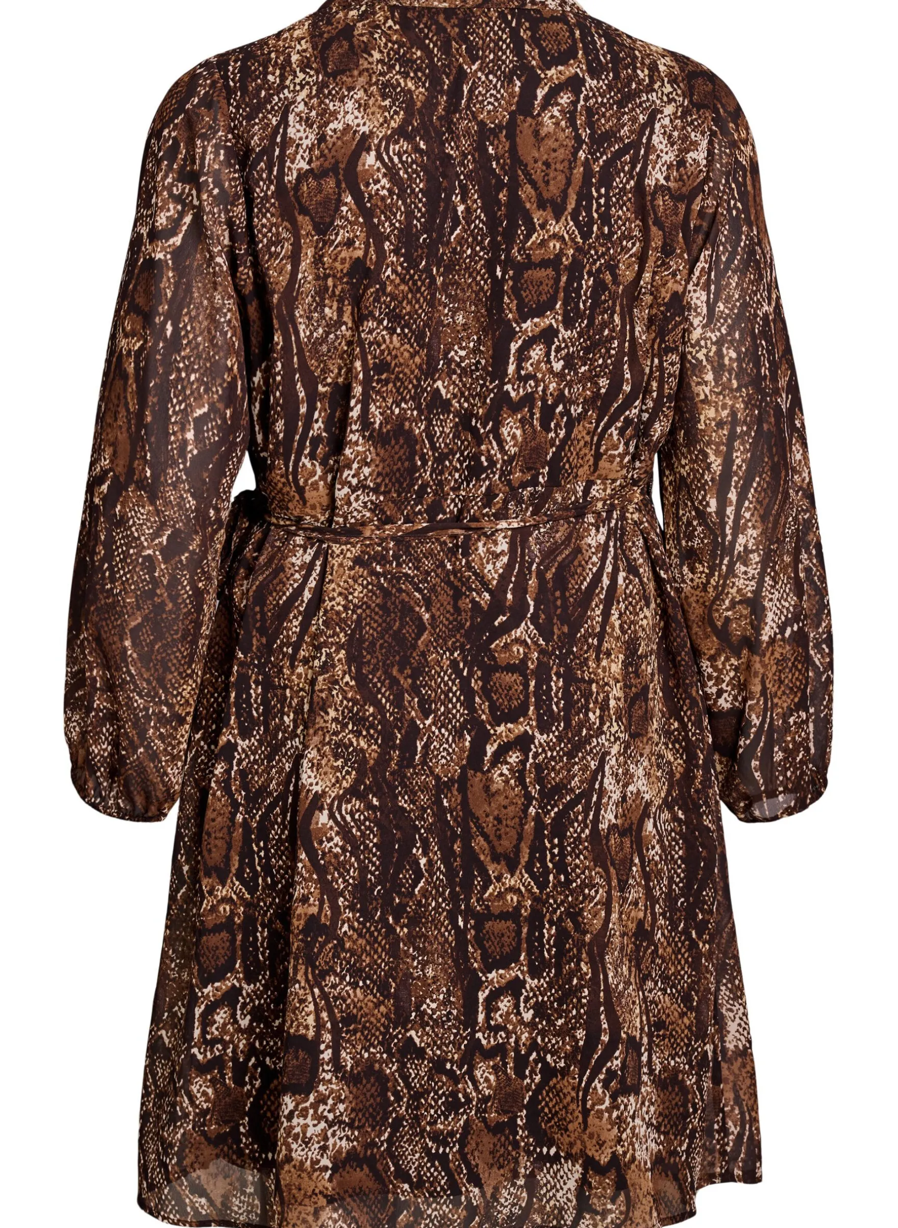 Knielanges Wickelkleid mit Tiermuster