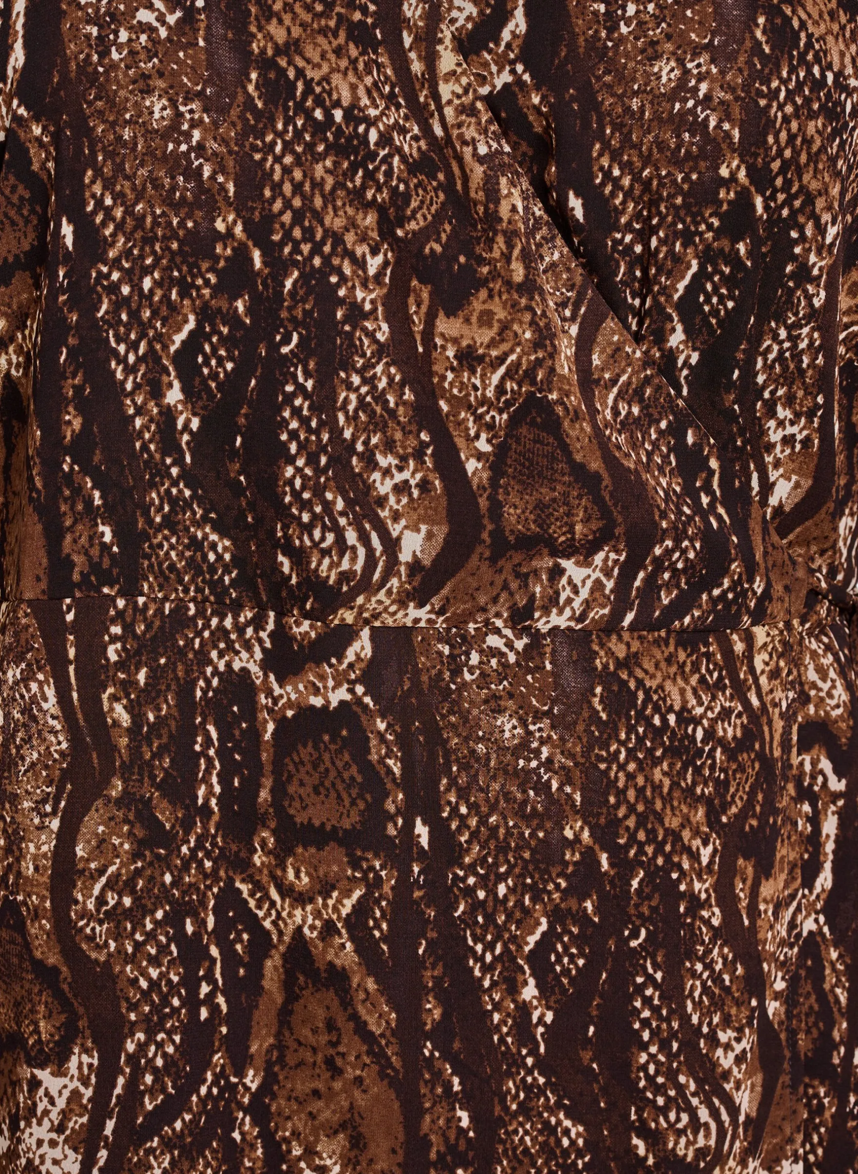 Knielanges Wickelkleid mit Tiermuster