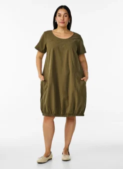 Kurzarm Kleid aus Baumwolle
