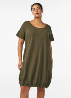 Kurzarm Kleid aus Baumwolle