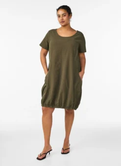Kurzarm Kleid aus Baumwolle