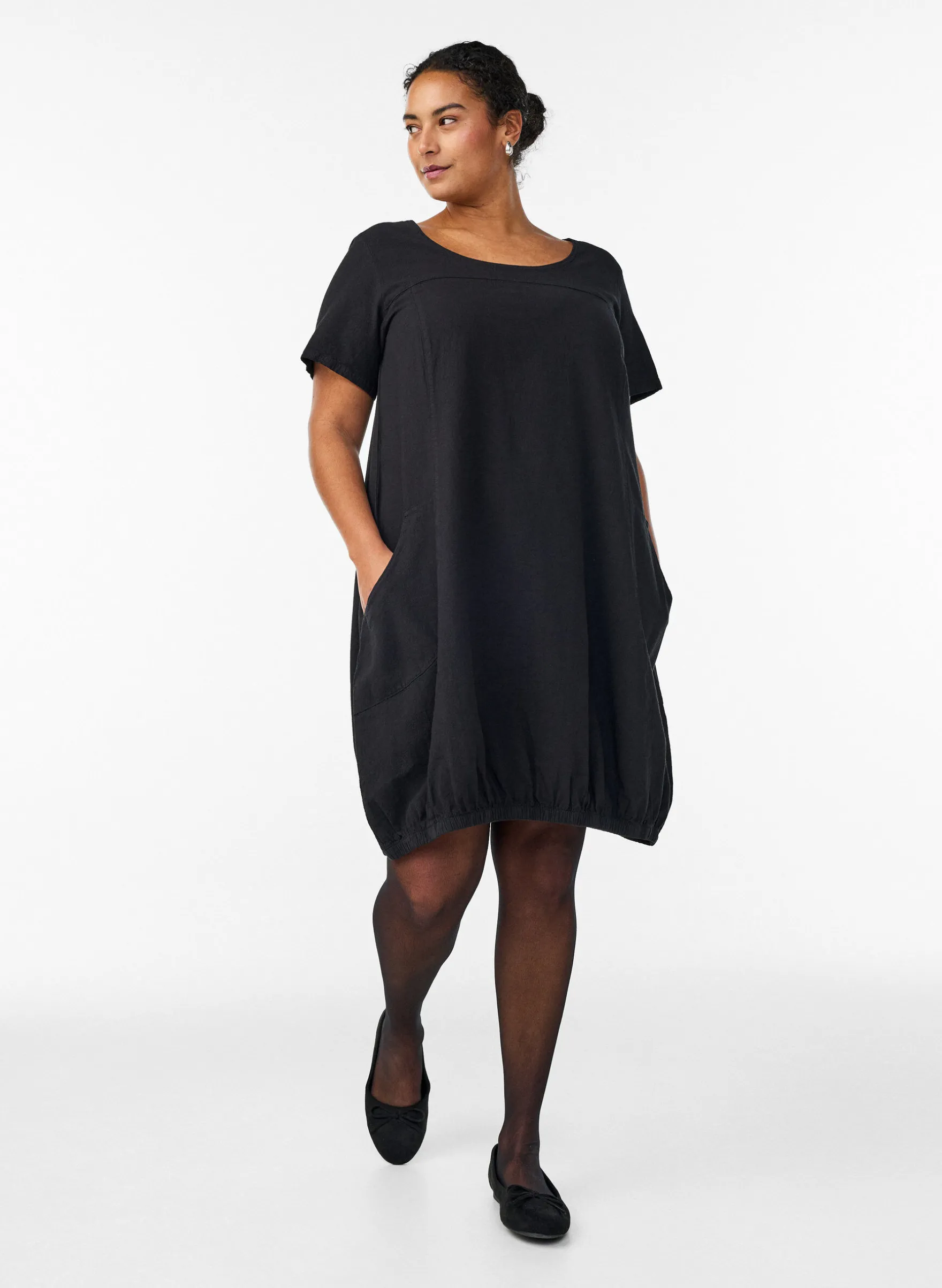 Kurzarm Kleid aus Baumwolle