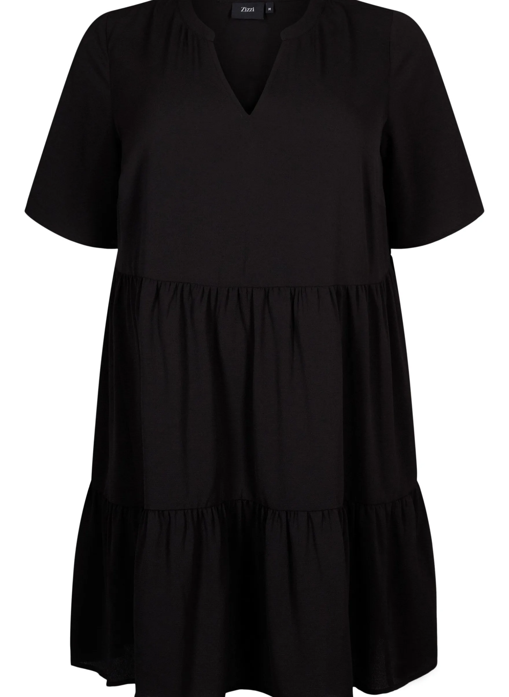 Kurzarmkleid in A-Linienform mit Schnittlinien