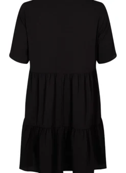 Kurzarmkleid in A-Linienform mit Schnittlinien