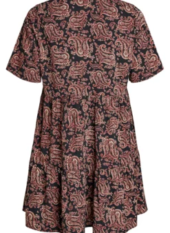 Kurzarmkleid mit A-Linie und Teilungsnähten