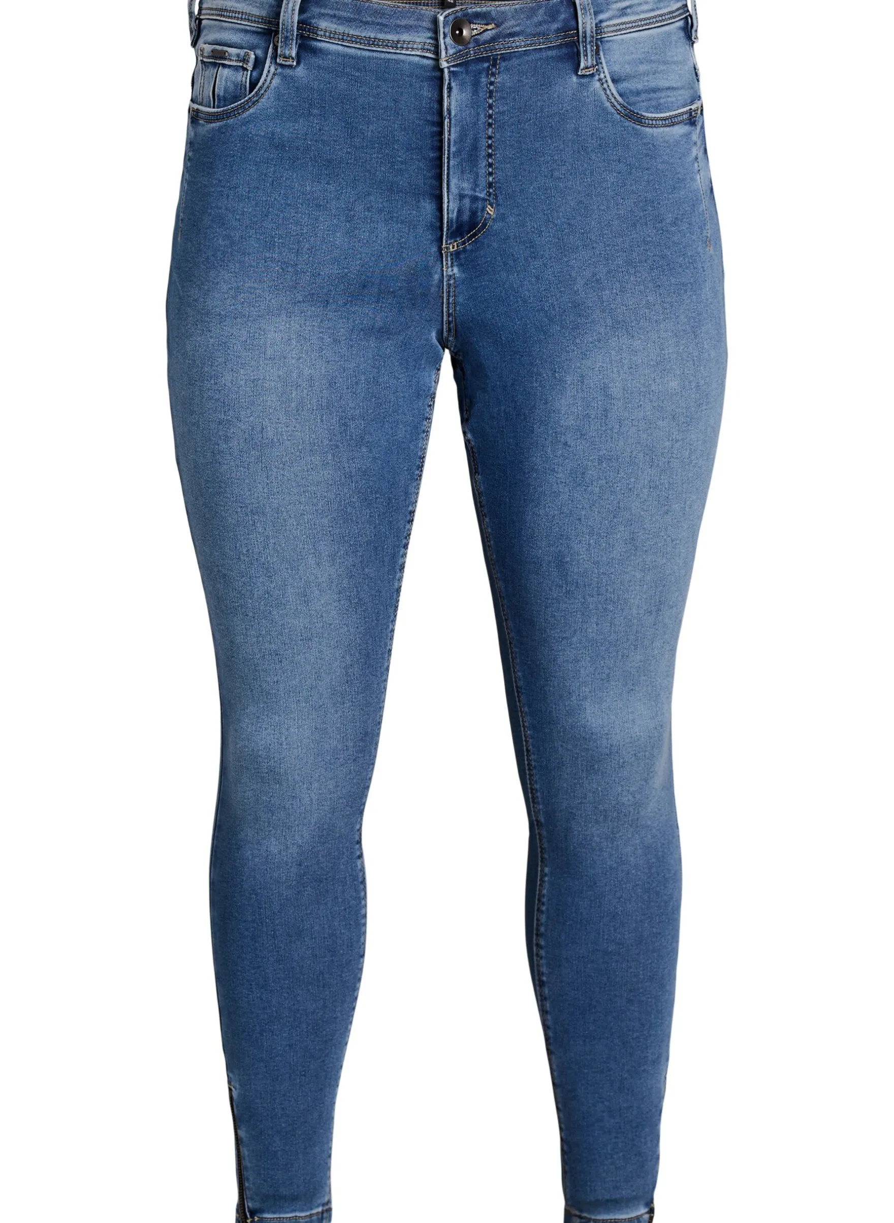 Kurze Amy Jeans mit Reißverschlussdetail.