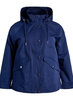 Kurze Frühlingsjacke mit abnehmbarer Kapuze