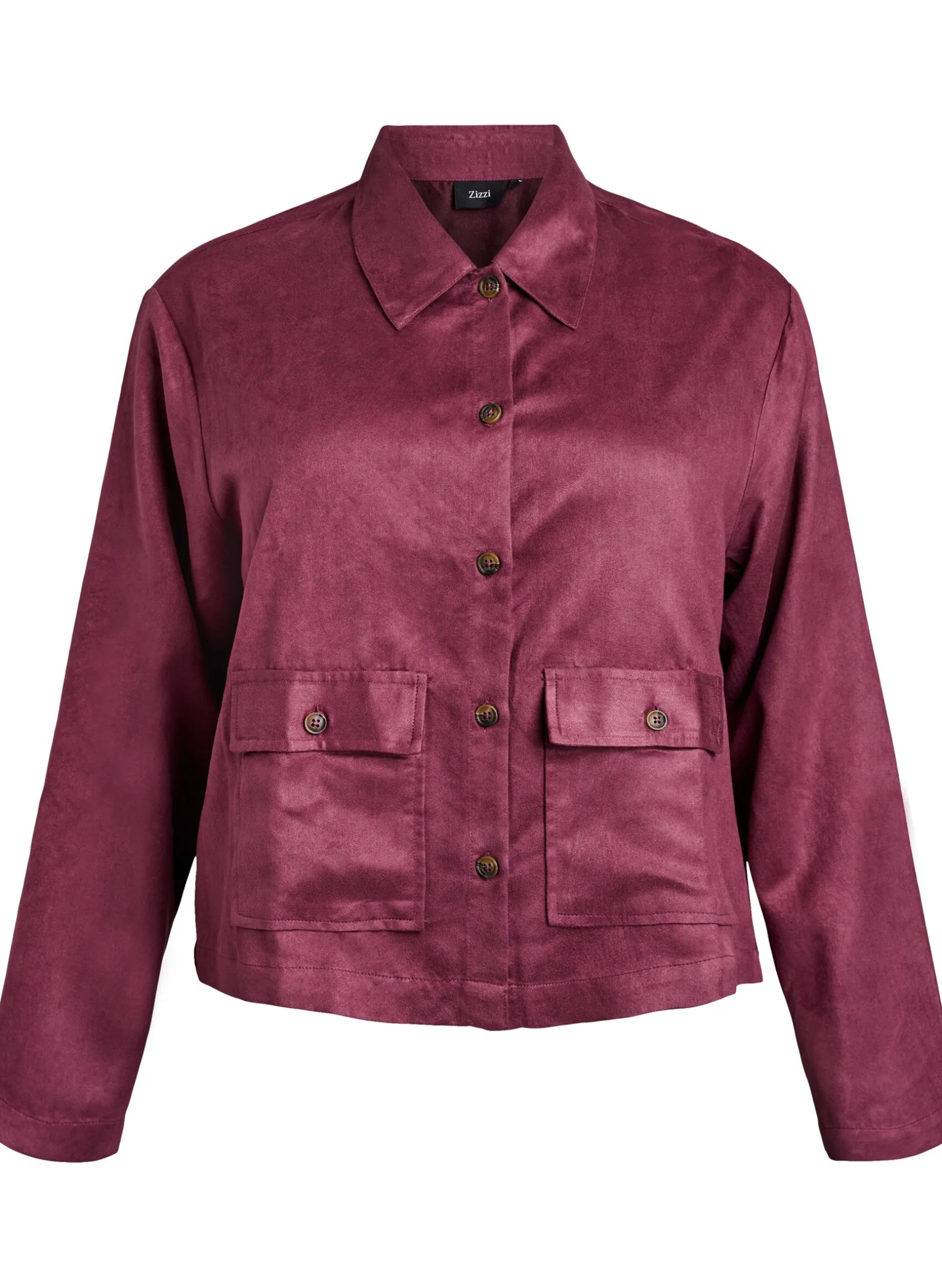 Kurze Jacke aus Wildlederimitat mit Taschen