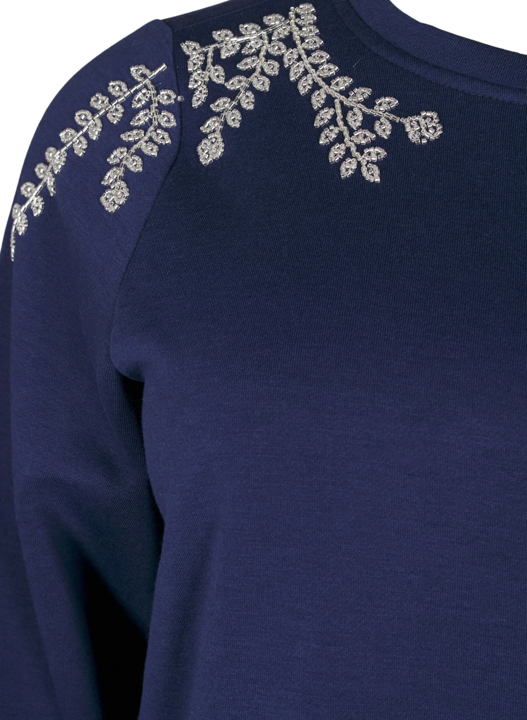 Kurzer Sweatshirt mit Perlendetails