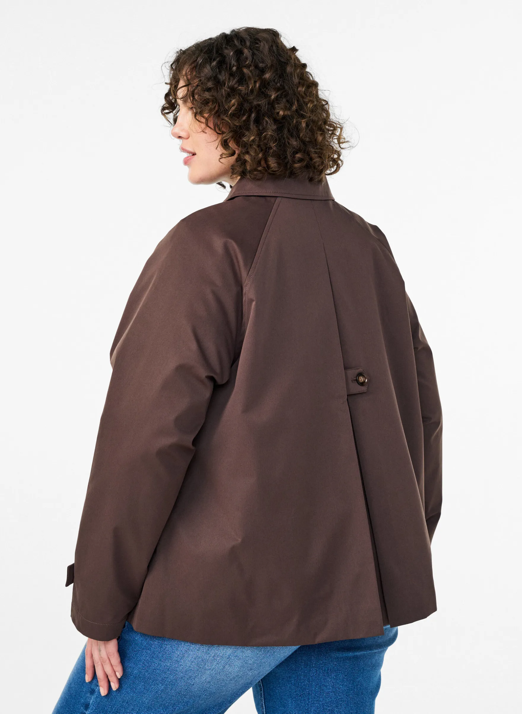 Kurzer Trenchcoat mit Kragen und Raglanärmeln