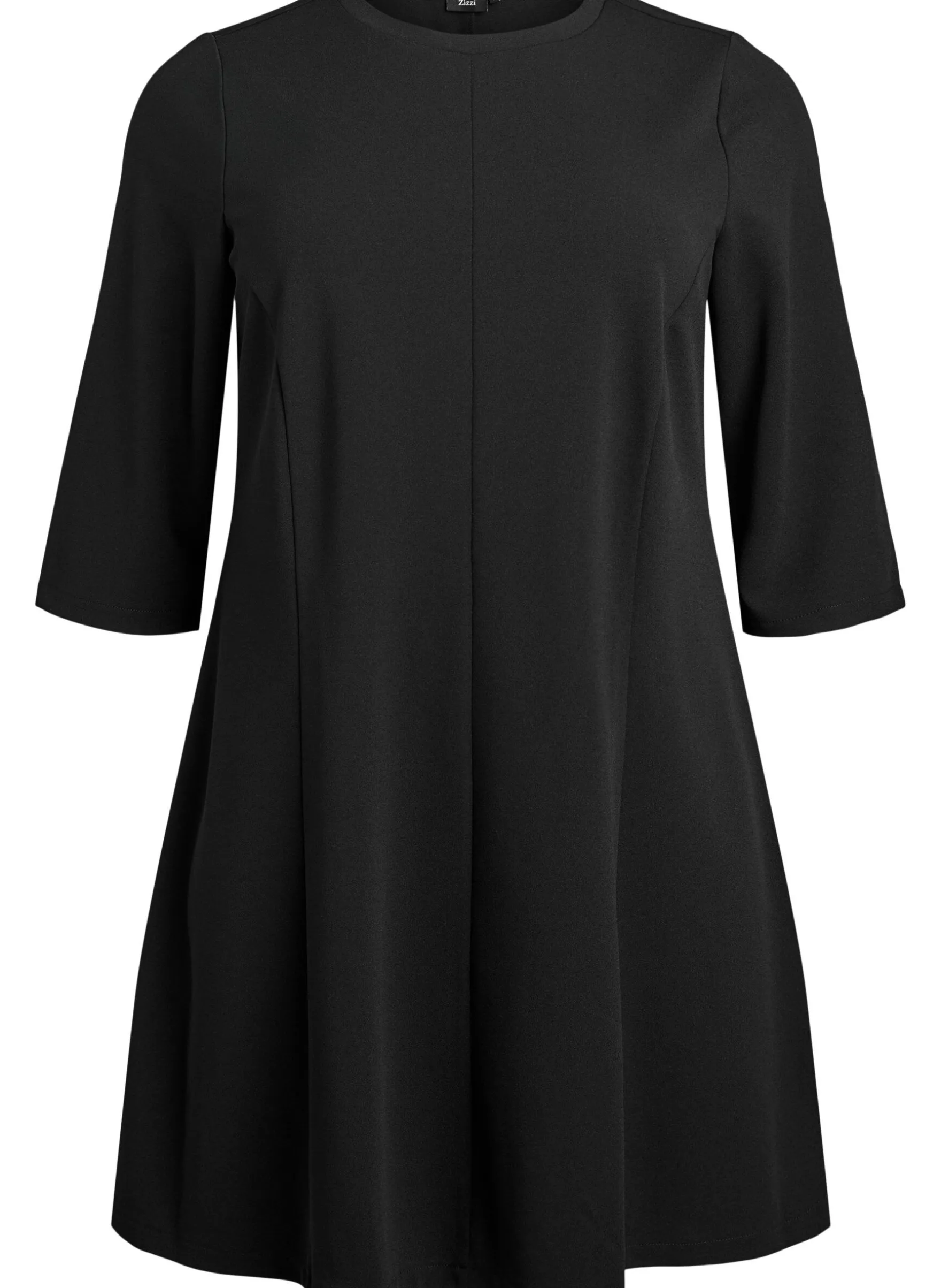 Kurzes A-Linien-Jerseykleid mit 3/4-Ärmeln