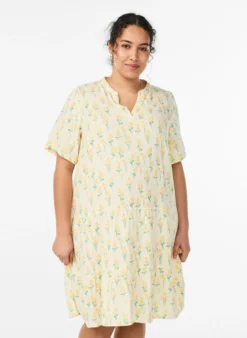 Kurzes A-Linien-Kleid aus Baumwollmusselin